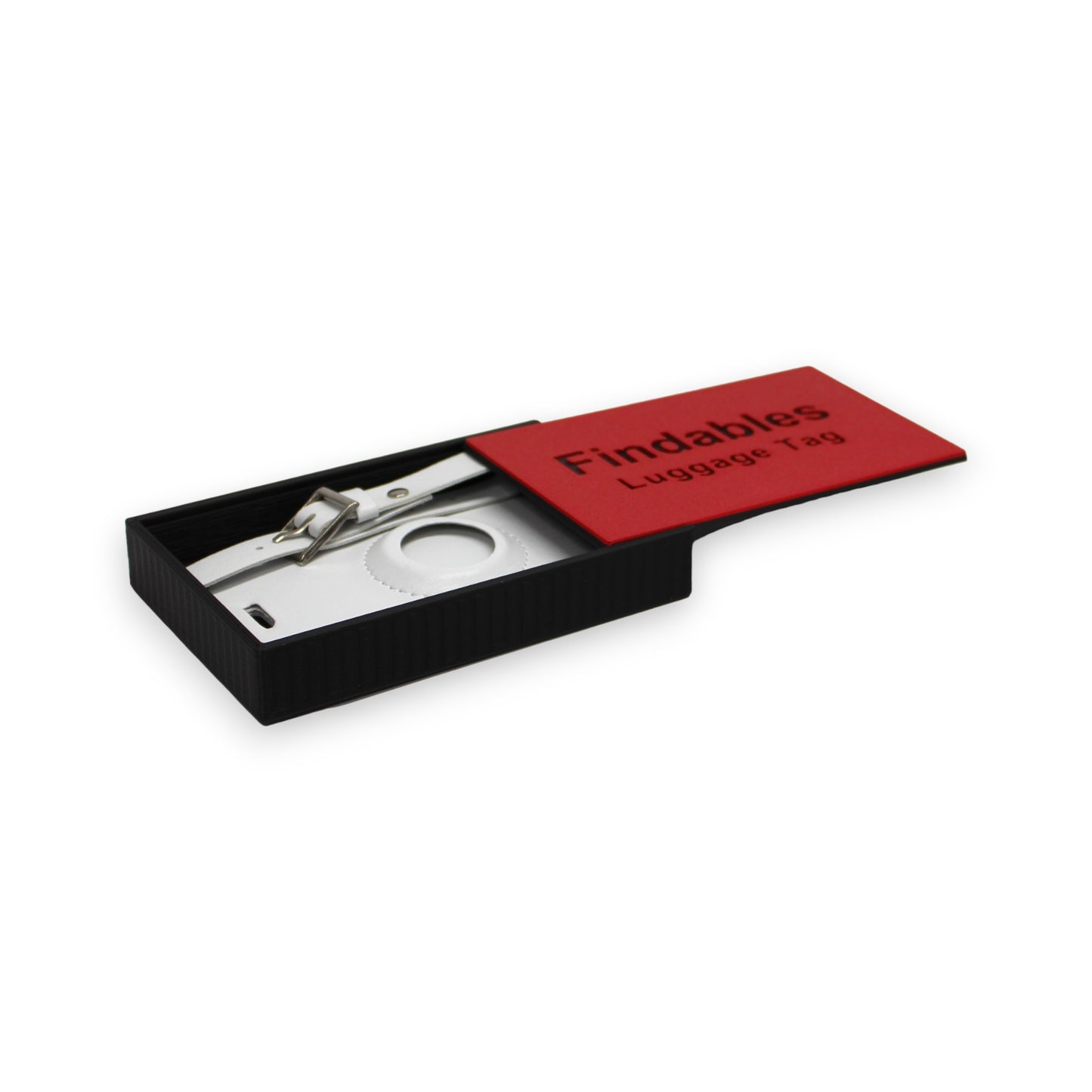 Findables - Luggage Tag - Faux Leather - White - for AirTag