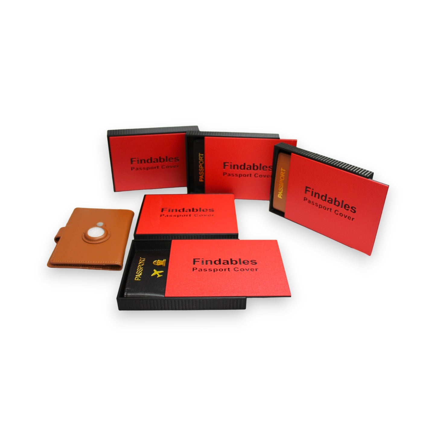 Findables - Passport Cover Holder - Black - for AirTag